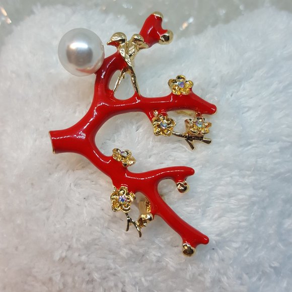 BRANCH BROOCH gold tone - Picture 1 of 5
